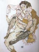 Egon Schiele Seated Couple (mk20) oil on canvas